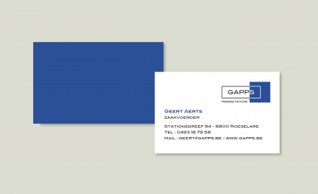 Ontwerp naamkaartje GAPPS - designed by Creamanie